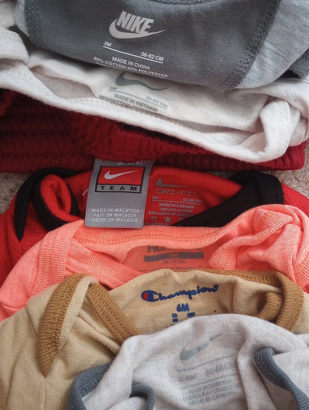 Huge Lot Of Nike Adidas Puma Champion Jordan Under Armour Hurley Baby Onesies - Picture 12 of 15